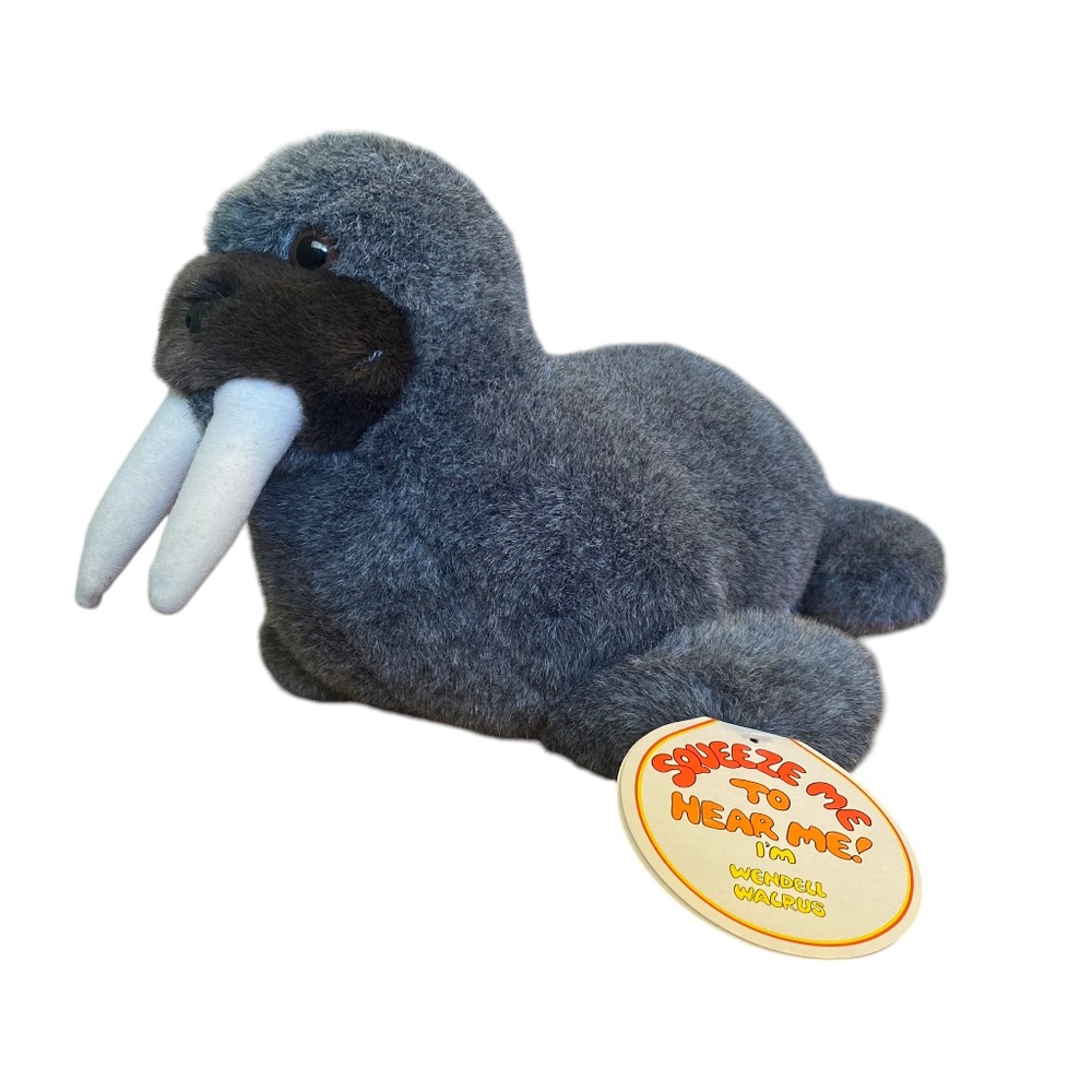 Vintage 1987 Squeez-Ems Wendell Walrus Plush, New With Tag *Read Description*